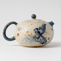 Théière en céramique Glaze Dream Butterfly de 200 ml, luxe léger, rétro, théière Xishi, service à thé chinois Kung Fu