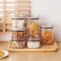 Récipients hermétiques pour le stockage des aliments Organisation de la cuisine Bocaux en plastique scellés transparents sans BPA avec couvercles