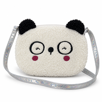 Pochette cosmétique en polaire sherpa douce avec patch en chenille duveteuse pour le maquillage et le rangement personnel