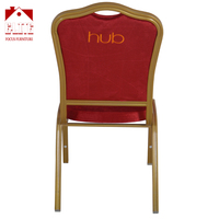 Chaise de banquet empilée en métal avec broderie pour divers paramètres pour ferme Restaurant Bars Chambres Écoles Hôtels Exportés