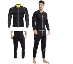 Best men cerniera manica lunga abiti caldi Body Shaper giacca dimagrante in Neoprene tuta da Sauna sudore