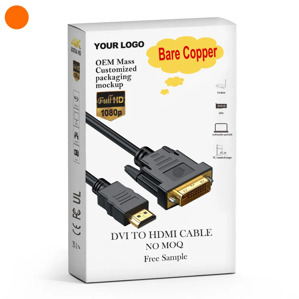 High Speed DVI to HDMI Support 1080P Adapter With HDMI DVI Connector