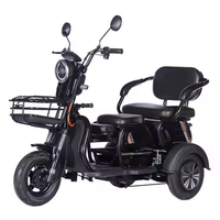 Tricycle électrique motorisé en acier, robuste> 60V >1000W, engrenages à 3 vitesses, plastique ouvert certifié DOT pour 4 passagers 20/58AH