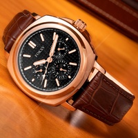 Reloj De Cuero Genuino Montre En Cuir Haute Qualité Mode Poignet De Luxe Bracelet En Cuir Véritable Hommes Montre À Quartz dans Montre-Bracelet