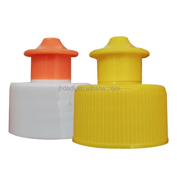 Wholesale 28mm plastic screw sport water bottle push pull cap