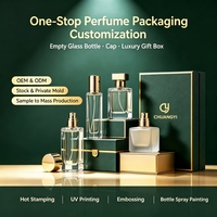 Vente en gros de flacons de parfum en verre de luxe vides avec vaporisateur 30ml 50ml 100ml, couleur personnalisée, bouchon couronne, logo personnalisé, boîte cadeau, parfum
