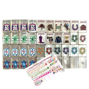 Ensemble de Mahjong américain de luxe Year Horse Pearl Cream, 160 tuiles en acrylique, design artistique personnalisé, écologique, portable et durable - Product Image 2