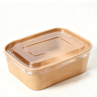 Conteneur alimentaire en papier long non toxique pour repas à emporter adaptés aux enfants, grande quantité en stock, boîte à emporter en gros pour distributeurs en vrac