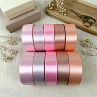 Bobine de ruban en satin polyester brillant de 1 pouce pour emballage cadeau, mariages, fêtes et décorations florales avec logo personnalisé