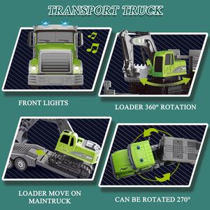 EPT ชุดของเล่นรถเทรลเลอร์2คัน11CH รถกึ่งพ่วง <span class=keywords><strong>RC</strong></span> ขนาด2.4GHz เครื่องส่งสัญญาณควบคุมแบบคู่ - Product Image 6