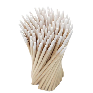 Aplicador de Algodão Biodegradável Estéril para Uso Dental, Cílios, Batom, Tatuagem, com Ponta de Bambu - Product Image 1