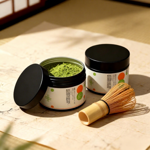 Boîtes en aluminium de qualité alimentaire couleur personnalisée avec couvercle à vis pour poudre de matcha, thé, snacks et bonbons - Product Image 1