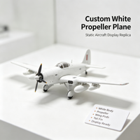 Modèle d'avion à hélices blanches personnalisé avec structure statique, pods d'aile et équipement de capteurs détaillé
