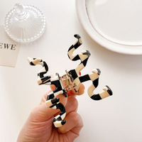 Pince à cheveux en acétate géométrique pour femmes et filles, forme M, Grain léopard, queue de cheval, accessoires pour cheveux, 6cm x 4cm, 1 pièce