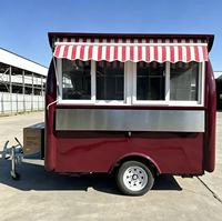 Camion de restauration mobile circulaire équipé d'un appareil à hamburgers, d'un appareil à glaces, d'un grille-pain et d'une machine à boissons, remorque alimentaire pour entreprise personnelle