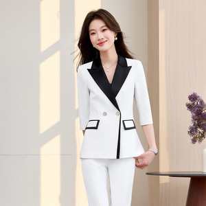 Women's Suit Set Three Quarter Sleeve Anti-Wrinkle Elegant Work Uniform Daily Commute Professional Outfit - Product Image 2