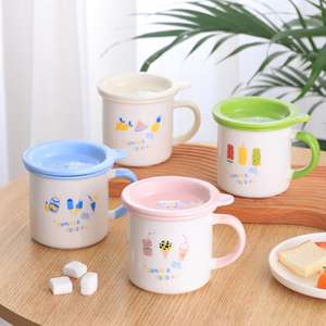 Taza de Cerámica Simple para <span class=keywords><strong>Desayuno</strong></span> con Plato, Imitación Esmalte, para Estudiantes, Hogar, Leche, Oficina, Café - Product Image 1