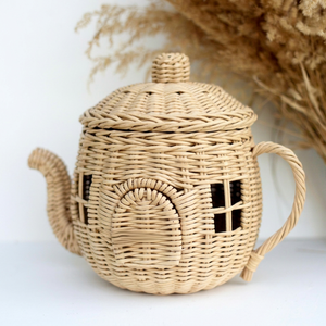 Muestra gratis, casa de muñecas con tetera de mimbre natural, precio al por mayor en fábrica Vietnam - Product Image 1