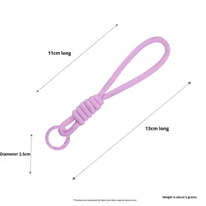 Cordon de téléphone créatif et <span class=keywords><strong>simple</strong></span>, porte-cartes, porte-<span class=keywords><strong>passe</strong></span> d'embarquement, porte-clés de sac à dos, en corde tressée colorée, à suspendre - Meilleures ventes - Product Image 3