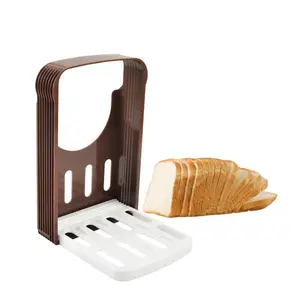 Mesin pengiris roti panggang, dapur alat pengiris roti bakar lipat dengan 4 ketebalan untuk roti buatan rumah