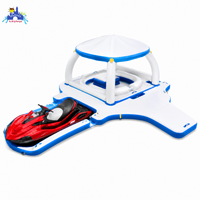 Plateforme flottante gonflable pour jet ski, quai pour PWC avec auvent lounge pour marina, yacht, lac, complexe hôtelier