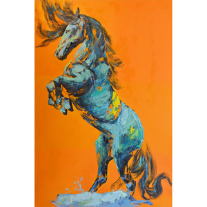 Un caballo pintado de pie sobre dos patas hermoso arte de pared de animales para el hogar imagen impresa en lienzo póster para Decoración - Product Image 6