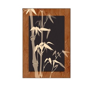 Ink Bamboo Modern Decorative Painting Oil Canvas <b>Print</b> Rectangle Dark Brown Frame Living Room <b>Bedroom</b> Wall Art - Product Image 5