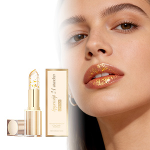 Rouge à lèvres hydratant thermochromique à la feuille d'or, soin quotidien des lèvres, lèvres lisses et rosées, léger, non gras, ne laisse aucune trace sur le gobelet - Product Image 1