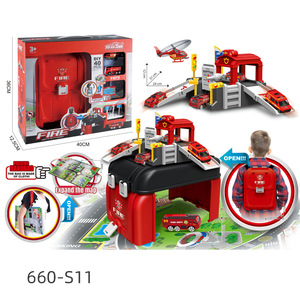 Juego de juguetes de estacionamiento de coches de policía con vehículos de aleación y mapa para niños de 4 a 7 años, juego de mochila de almacenamiento - Product Image 3