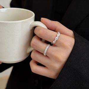 Gear Shaped Plain Band S925 Sterling Silver Women's Fashionable <b>Open</b> <b>Ring</b> For Index Finger - Product Image 5