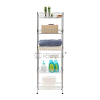 Cuisine Salle De Bains 4 Niveaux Mini Chrome Buanderie Stand De Stockage Fil De Métal Mesh Panier Rack Étagère