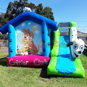 Chateau gonflable pour chiens <b>inflatable</b> puppy dog bouncy castle with slide commercial kids party bouncer combo bounce <b>house</b> - Product Image 1