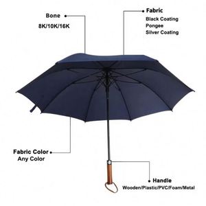 Custom Logo Promotional <b>Gift</b> Wholesale Coloured Automatic Straight Branded WindProof Golf Umbrellas Printing - Product Image 2