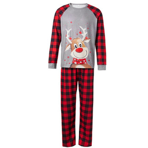 Ensemble de pyjama personnalisé grande taille pour <span class=keywords><strong>femme</strong></span>, tenue de nuit de Noël unisexe, vêtements d'intérieur d'hiver à manches longues pour bébé, pyjamas assortis en polyester pour toute la famille - Product Image 3