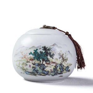 โถเซรามิกเคลือบลายแตกแบบเรียบง่าย สำหรับเก็บน้ำตาล กระป๋องเก็บชาแบบสุญญากาศ สำหรับอุปกรณ์ชา - Product Image 5