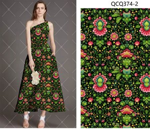 Nuevo Estilo y Moda, Tela de Rayón 100% <span class=keywords><strong>con</strong></span> Estampado Floral Digital Personalizado, Tela de Rayón <span class=keywords><strong>con</strong></span> Acabado Antiarrugas para Vestidos - Product Image 1