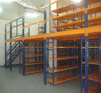 Système de rayonnage industriel en acier enduit de poudre durable pour entrepôt, avec mezzanine et étagères de stockage