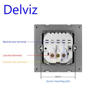 Delviz Europäische Steckdose, Gehärtetes Kristallglas-Panel, 5V Ladeanschluss, 16A Netzstecker EU-Standard <span class=keywords><strong>USB</strong></span>-Wandsteckdose - Product Image 5