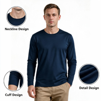 T-shirt Homme en Matière Premium, Expédition Rapide, Respirant et Séchage Rapide, Manches Longues, Couche Active pour Sports de Plein Air, Coupe Ample