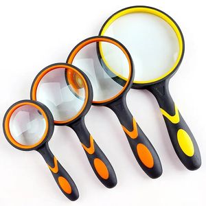 75毫米彩色放大镜橡胶手柄阅读放大镜玻璃，带防滑软手柄 - Product Image 1