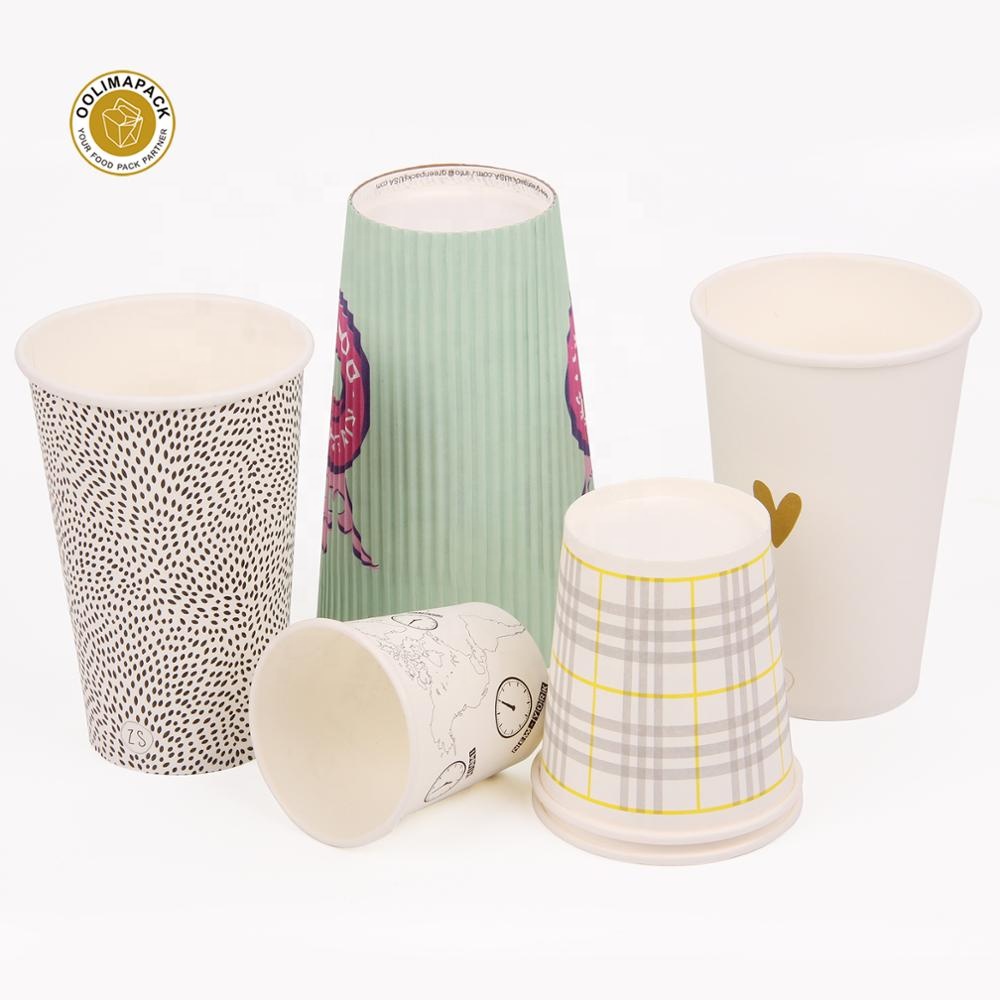 Manufacturer Custom logo Printed Sustainable Coffee Takeout Packaging PLA Coating Paper Cup