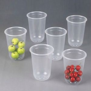 Vaso Desechable Personalizado de Fábrica 90-380/500/700U con Logotipo Impreso, en Forma de U, Transparente, Esmerilado, para Bebidas Frías y Calientes, con Tapa - Product Image 4