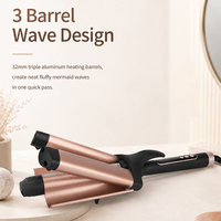 Outil professionnel pour boucler les cheveux, fer à boucler infrarouge, fer à boucler à triple barillet de 32 mm, fer à boucler volumisant, fer à boucler électrique
