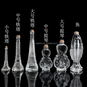 Оптовая продажа, стеклянная бутылка для желаний в форме Эйфелевой башни