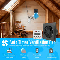 SIWEIJIA haute capacité à énergie solaire 8 pouces ventilateur de Ventilation minuterie 4A batterie 5.4W panneau plastique volaille ferme Air continu