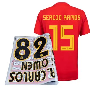 Chất Lượng Cao Căng Đầy Đủ Màu Sắc Truyền Nhiệt Tên Số Cho Bóng Đá Jersey Số Và Chữ Cái Chuyển Nhà Cung Cấp - Product Image 1
