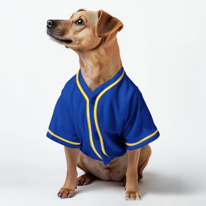 Logo kustom Royal Blue Mesh Jersey 3D dicetak nama dan nomor hewan bisbol kemeja dipersonalisasi Softball seragam untuk anjing kucing - Product Image 2