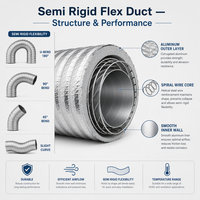 Conduit flexible semi-rigide en acier inoxydable de qualité industrielle, longueur/diamètre personnalisable, utilisation scolaire et hospitalière, 10 m