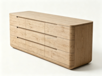Commode moderne Sageliving à 9 tiroirs, silhouette incurvée, poignées découpées, meuble de rangement pour chambre à coucher