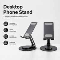 Support de téléphone ergonomique pour bureau, support de tablette peu encombrant pour les essentiels du télétravail, support métallique pliable, prix de gros usine Chine